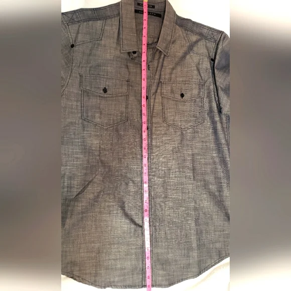 Sean John Tailored Fit Blue Grey 100 % Cotton, Short sleeves NWT Size XL - Picture 11 of 14